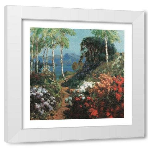Bay Garden White Modern Wood Framed Art Print by Unknown