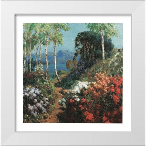 Bay Garden White Modern Wood Framed Art Print by Unknown