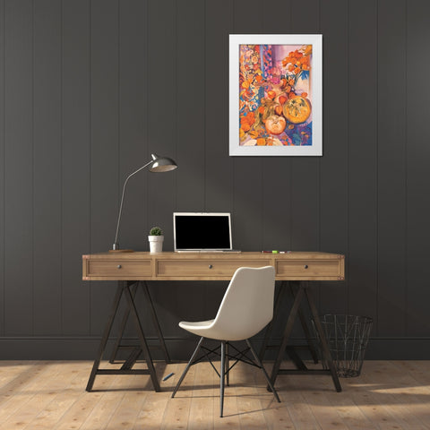 Floral Pandemonium I White Modern Wood Framed Art Print by Unknown