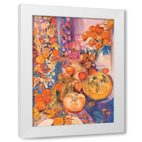 Floral Pandemonium I White Modern Wood Framed Art Print by Unknown