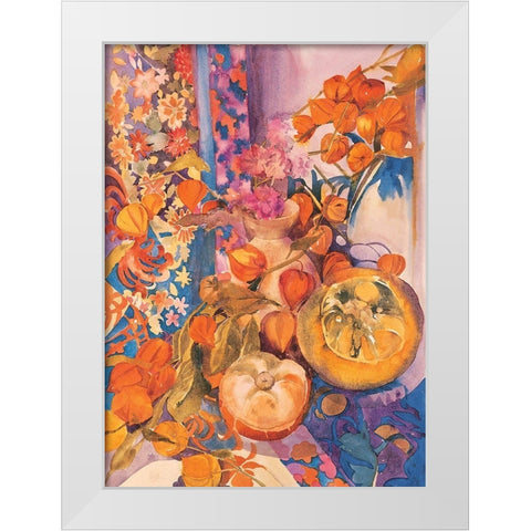 Floral Pandemonium I White Modern Wood Framed Art Print by Unknown