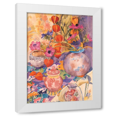 Floral Pandemonium II White Modern Wood Framed Art Print by Unknown
