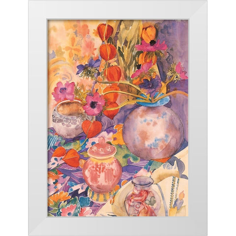 Floral Pandemonium II White Modern Wood Framed Art Print by Unknown