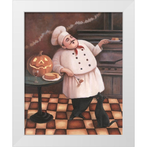 Halloween Chef I White Modern Wood Framed Art Print by Unknown