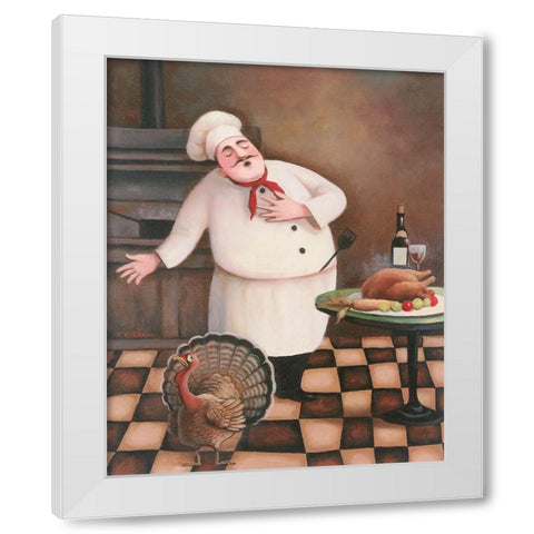 Thanksgiving Chef I White Modern Wood Framed Art Print by Unknown
