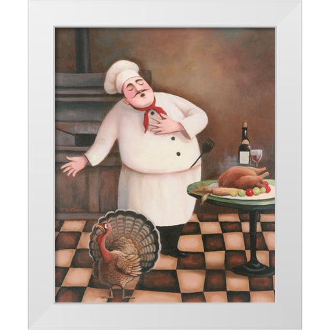Thanksgiving Chef I White Modern Wood Framed Art Print by Unknown