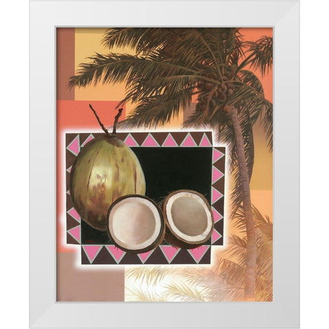 Coconut Tree White Modern Wood Framed Art Print by Unknown