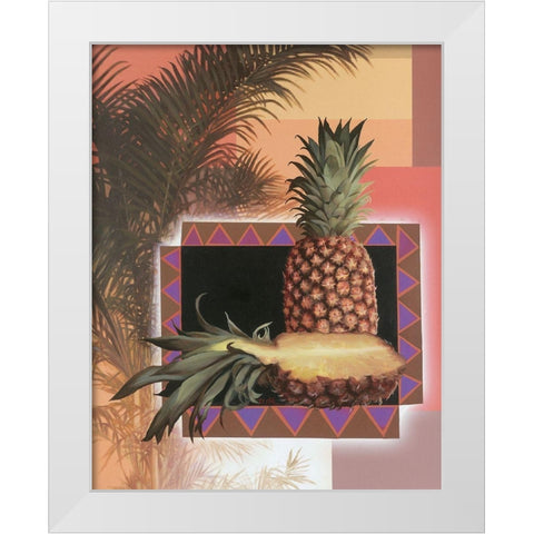 Pineapple Tree White Modern Wood Framed Art Print by Unknown