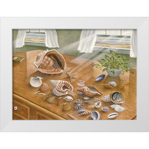 Seashells II White Modern Wood Framed Art Print by Unknown