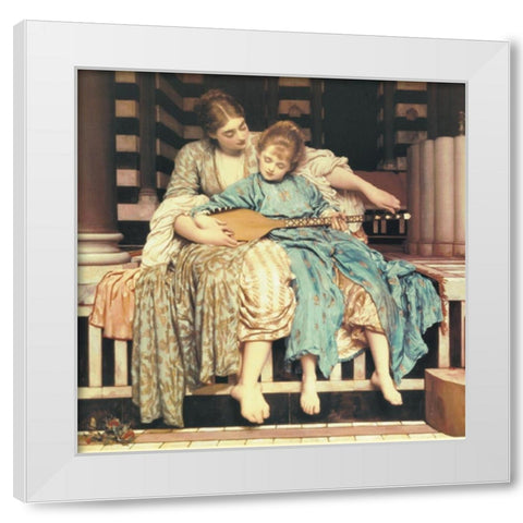 Music Lesson White Modern Wood Framed Art Print by Unknown