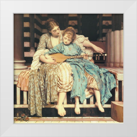 Music Lesson White Modern Wood Framed Art Print by Unknown