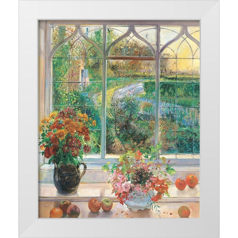 Garden Window White Modern Wood Framed Art Print by Unknown