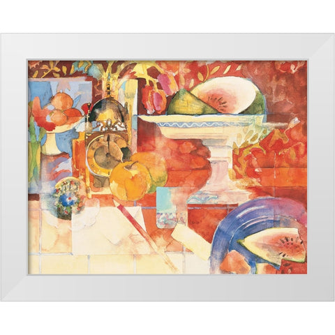 Watermelon Collage White Modern Wood Framed Art Print by Unknown