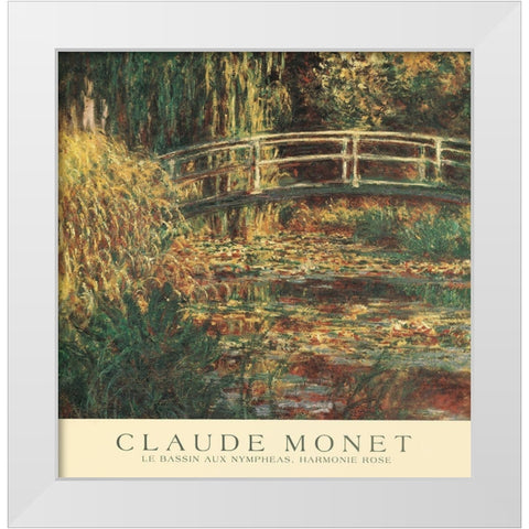 Le Bassin aux Nympheas White Modern Wood Framed Art Print by Monet, Claude