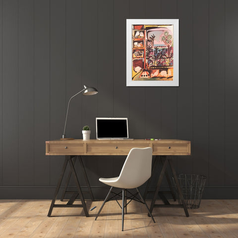 Chicks White Modern Wood Framed Art Print by Unknown