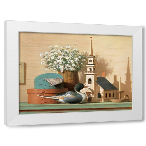 Decoy on Shelf White Modern Wood Framed Art Print by Unknown