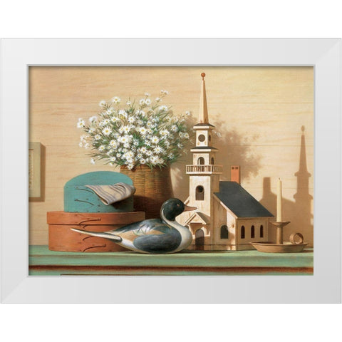 Decoy on Shelf White Modern Wood Framed Art Print by Unknown