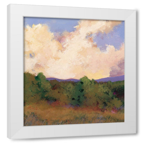 Meadows White Modern Wood Framed Art Print by Unknown
