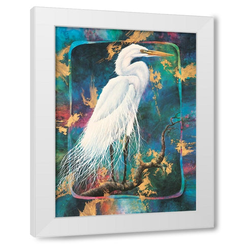 Heron II White Modern Wood Framed Art Print by Unknown