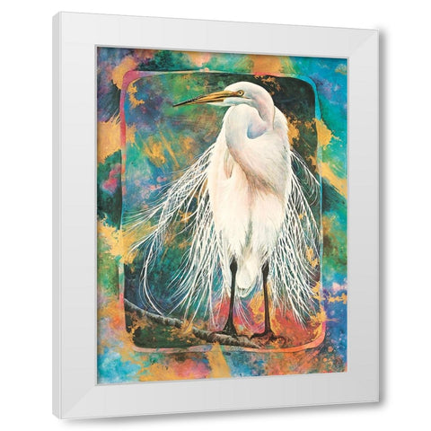 Heron II White Modern Wood Framed Art Print by Unknown