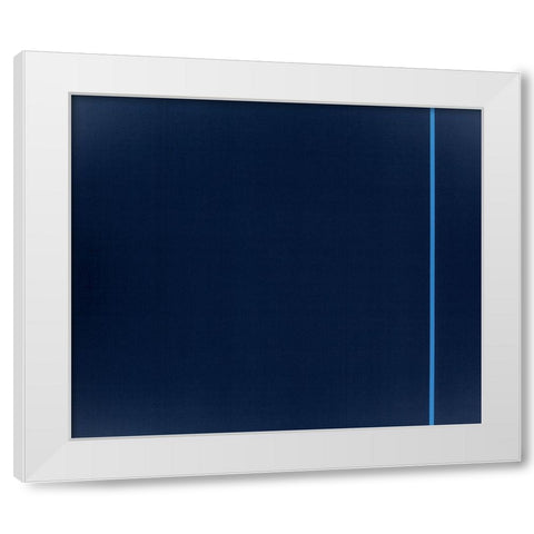 Blue Thin Line White Modern Wood Framed Art Print by Unknown