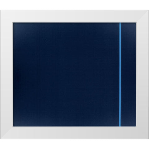 Blue Thin Line White Modern Wood Framed Art Print by Unknown