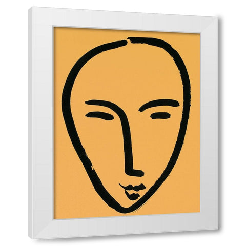 Yellow Face White Modern Wood Framed Art Print by Unknown