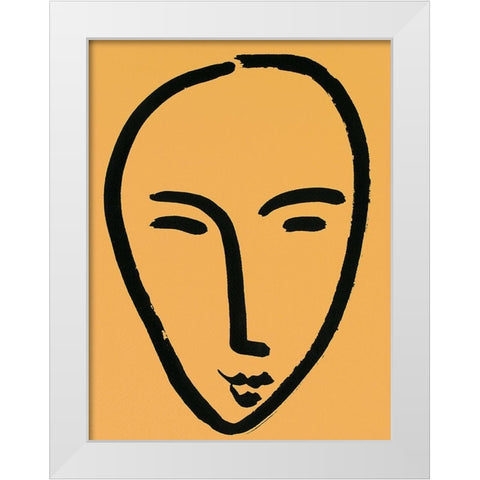 Yellow Face White Modern Wood Framed Art Print by Unknown