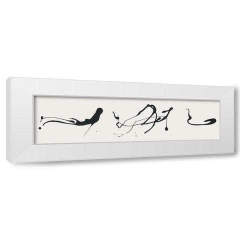 Splat B And W White Modern Wood Framed Art Print by Unknown
