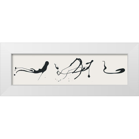 Splat B And W White Modern Wood Framed Art Print by Unknown