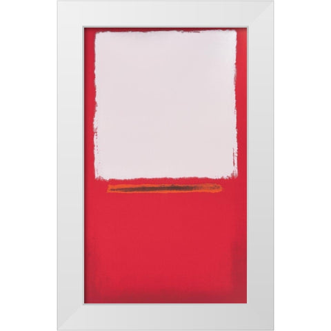 Red Block White Modern Wood Framed Art Print by Unknown
