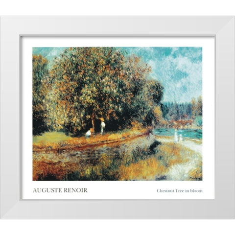 Chestnut Tree White Modern Wood Framed Art Print by Renoir, Pierre-Auguste