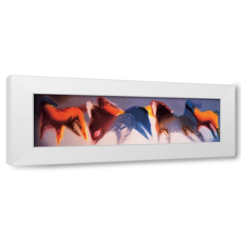 Stallion Abstract Panel White Modern Wood Framed Art Print by Unknown