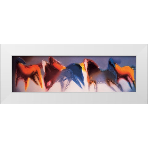 Stallion Abstract Panel White Modern Wood Framed Art Print by Unknown