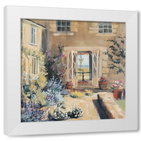 Courtyard White Modern Wood Framed Art Print by Unknown