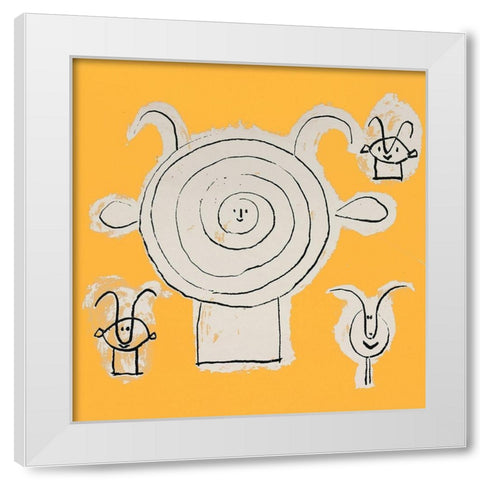 Ants White Modern Wood Framed Art Print by Unknown