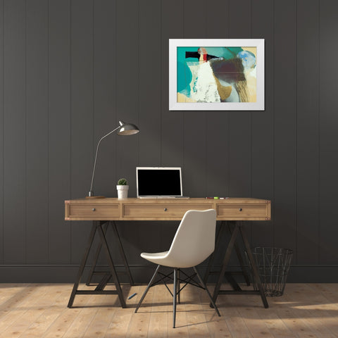 Wheat Abstract White Modern Wood Framed Art Print by Unknown