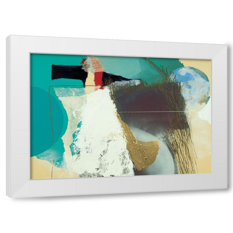 Wheat Abstract White Modern Wood Framed Art Print by Unknown
