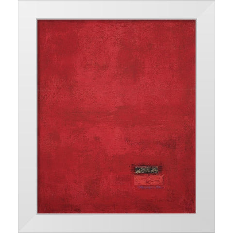 Red Mosaique White Modern Wood Framed Art Print by Unknown