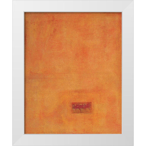 Orange Mosaique White Modern Wood Framed Art Print by Unknown