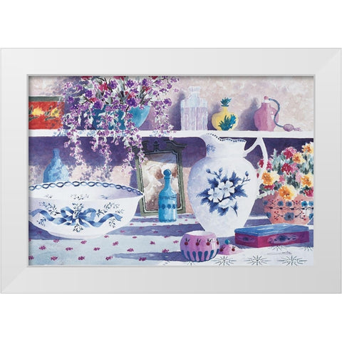 Vase and Bowl White Modern Wood Framed Art Print by Unknown