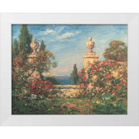 Seaside Garden I White Modern Wood Framed Art Print by Unknown