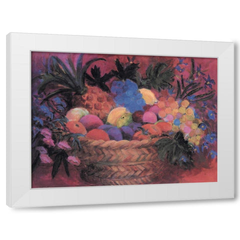 Basket of Fruit White Modern Wood Framed Art Print by Unknown