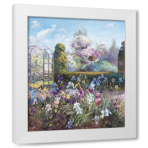Lilacs in Bloom White Modern Wood Framed Art Print by Unknown