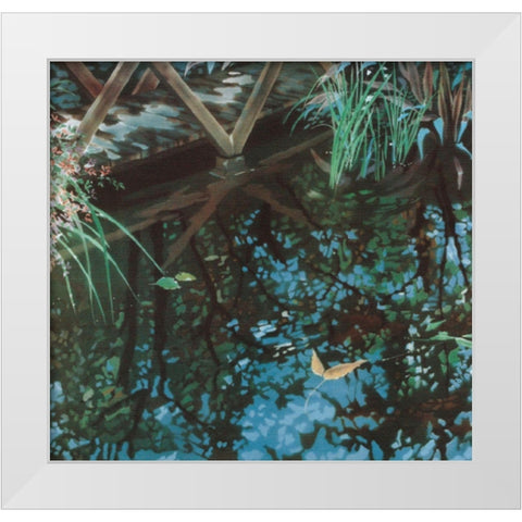 By the Bridge White Modern Wood Framed Art Print by Unknown