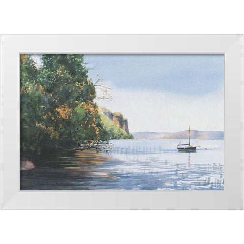 Drop Anchor White Modern Wood Framed Art Print by Unknown