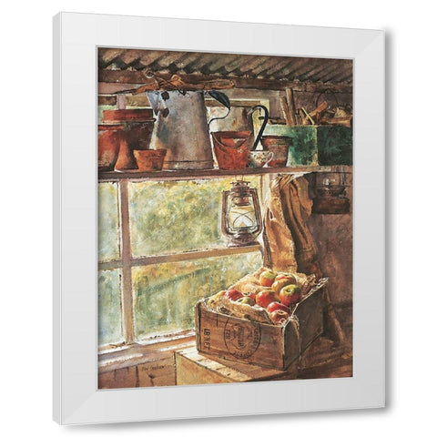 Workshop Window White Modern Wood Framed Art Print by Unknown