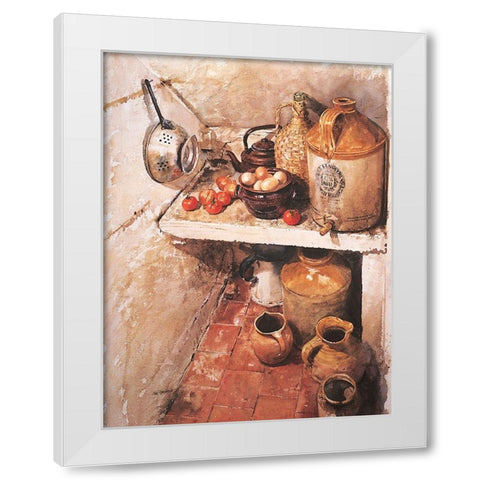 Closet of Jugs White Modern Wood Framed Art Print by Unknown