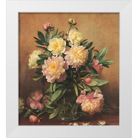 Begonia Floral White Modern Wood Framed Art Print by Unknown
