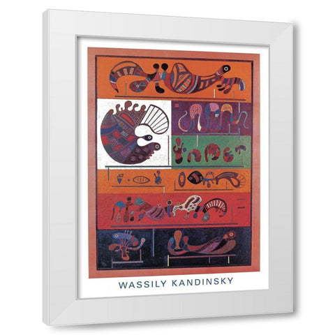 Wassily White Modern Wood Framed Art Print by Kandinsky